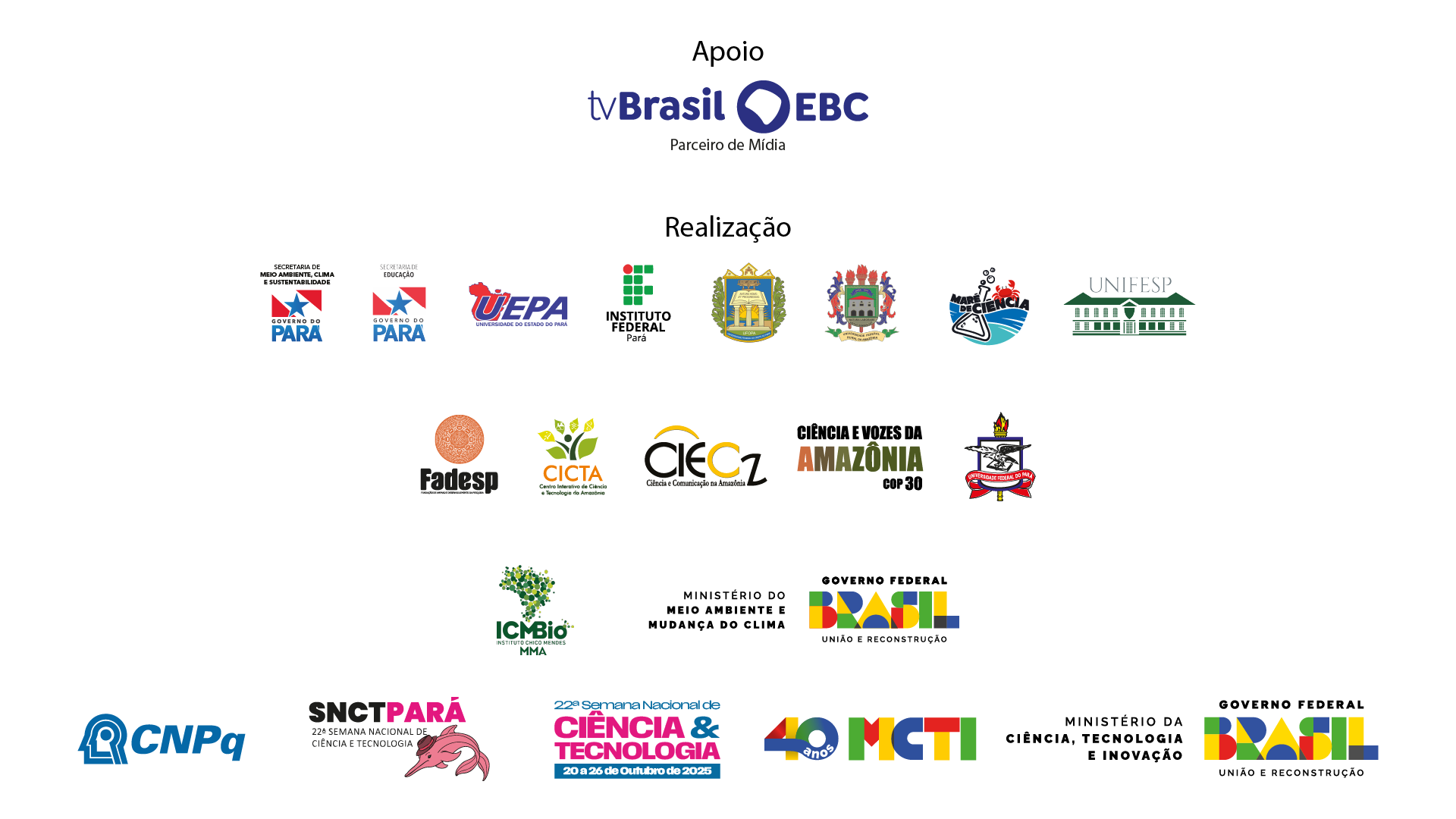 Apoio e Realização (Desktop)